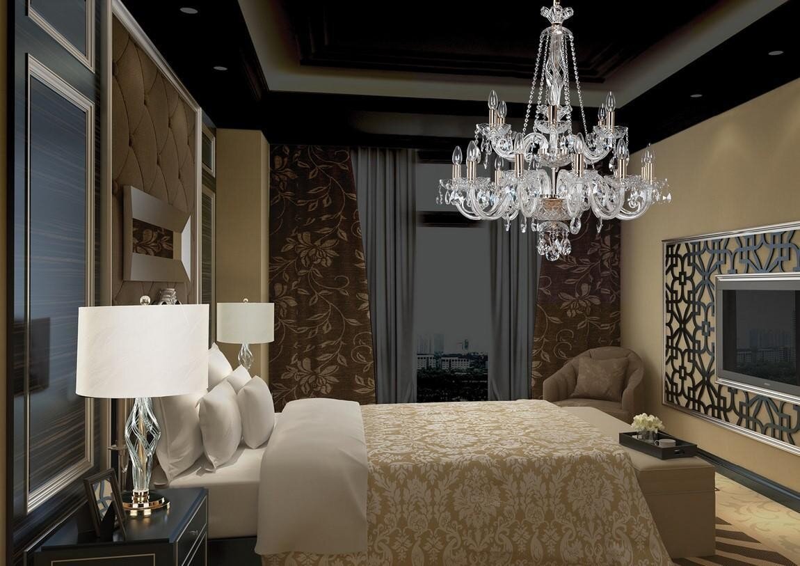 Araña de cristal para el dormitorio en estilo glamour EL4151802