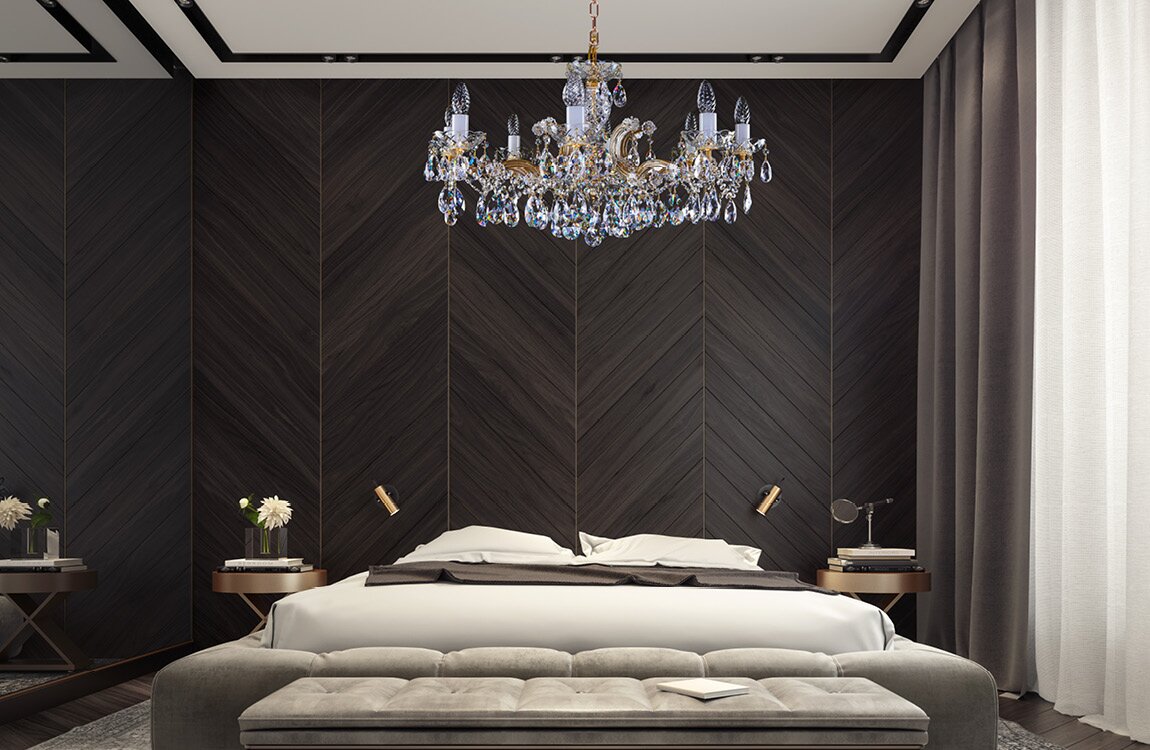 Araña de cristal para el dormitorio en estilo glamour L428CE