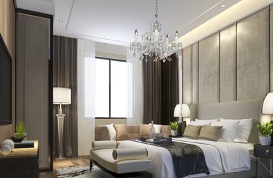 Araña de cristal elegante para el dormitorio en estilo glamour APS211