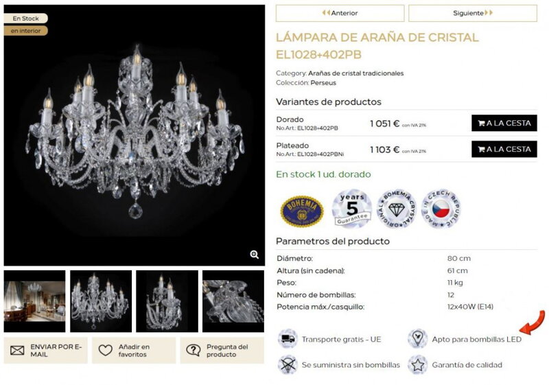 lámparas de cristal tradicionales