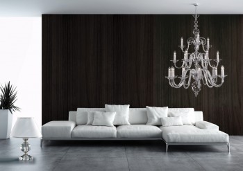 Moderní skleněný lustr do obývacího pokoje